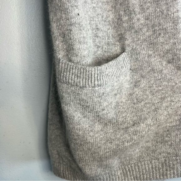 NWT Outlander Lambswool Angora Open Front Cardigan Gray Flower Long Sz 1X Long - Picture 2 of 11